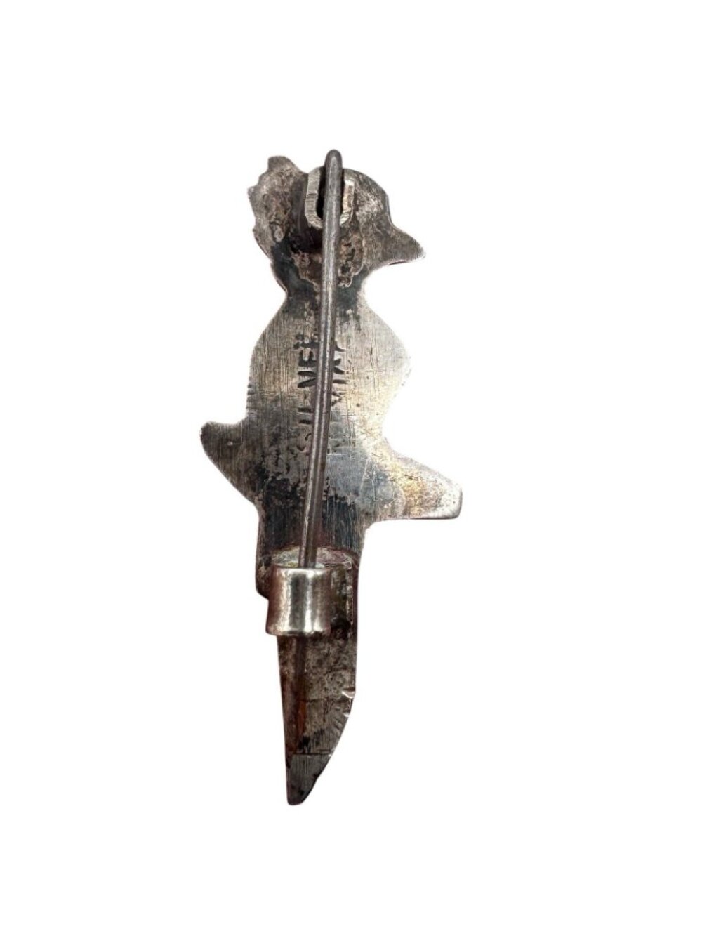 Parrot Scatter Pin Handmade Sterling Silver 1940s Silver Mexico C-Clasp Vintage - Picture 8 of 16